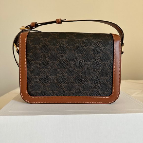 CLASSIQUE TRIOMPHE BAG IN TRIOMPHE CANVAS AND CALFSKIN TAN - Picture 7 of 7